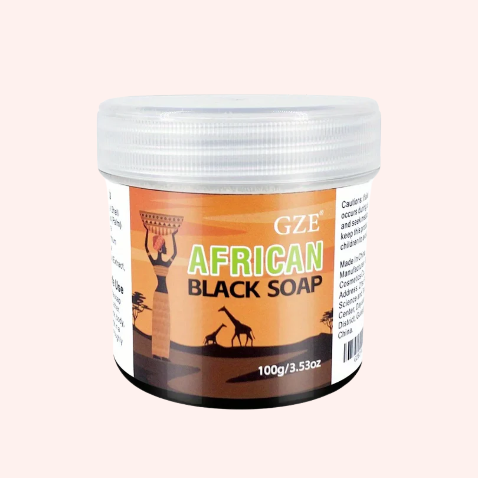 GZE African Black Soap 3-in-1 Face Hair Body Cleanser