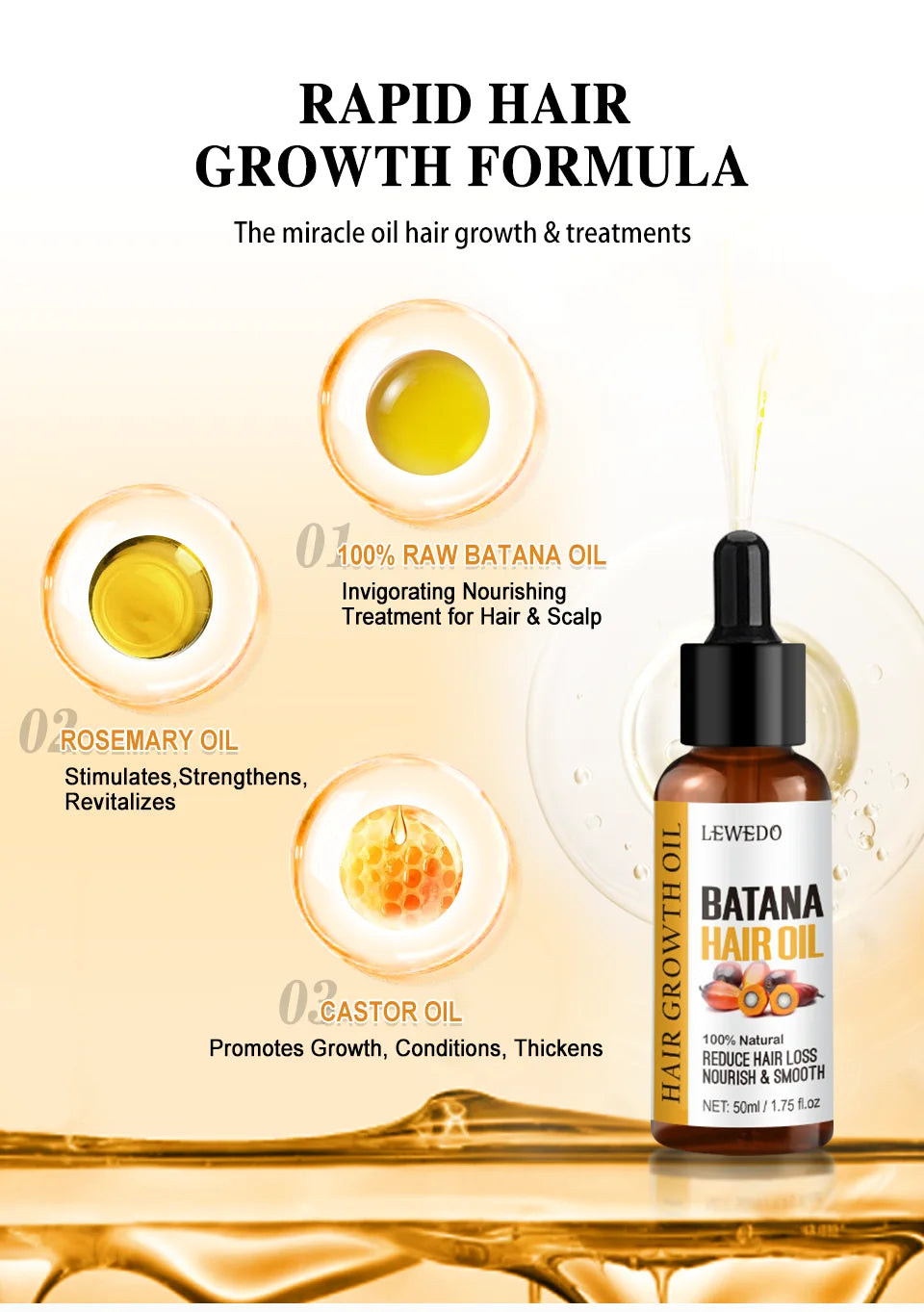 Lewedo Pure Batana Oil Hair Growth Treatmen