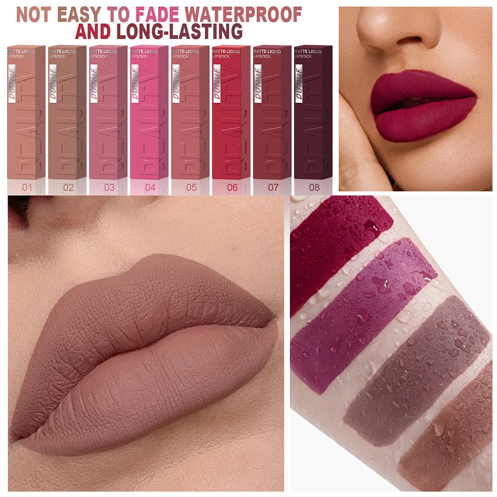 DUNUF Velvet Matte Waterproof Lip Gloss