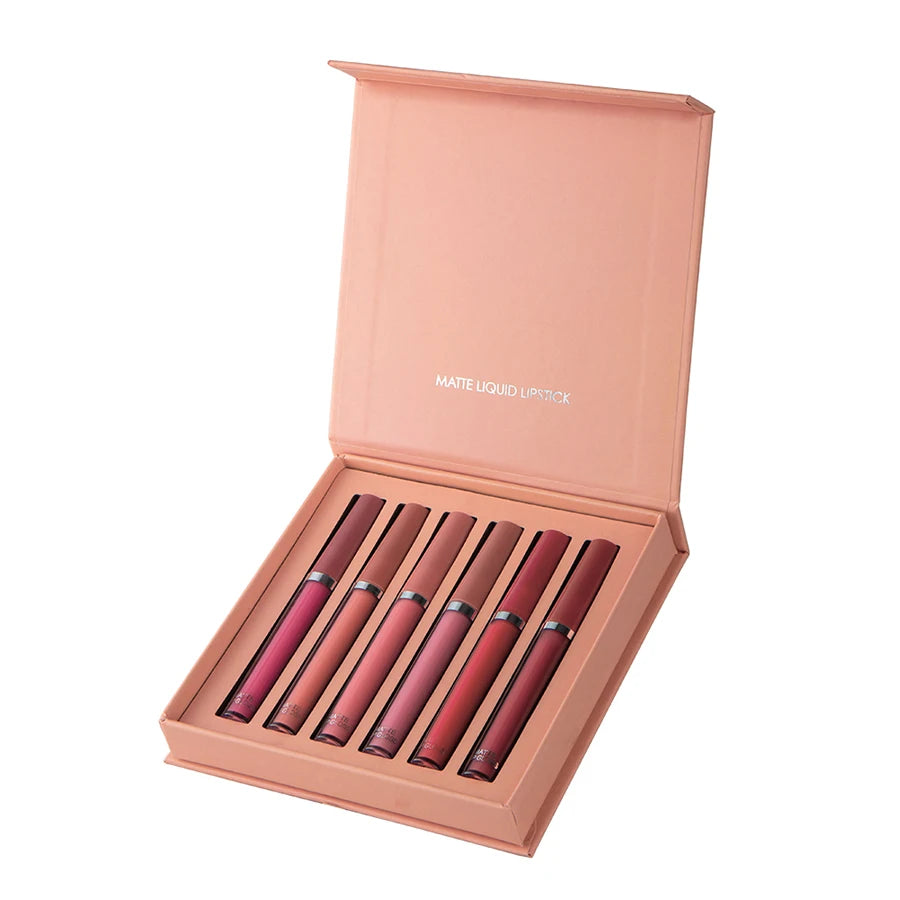 MAXFINE 6 Color Matte Lip Gloss Set Waterproof
