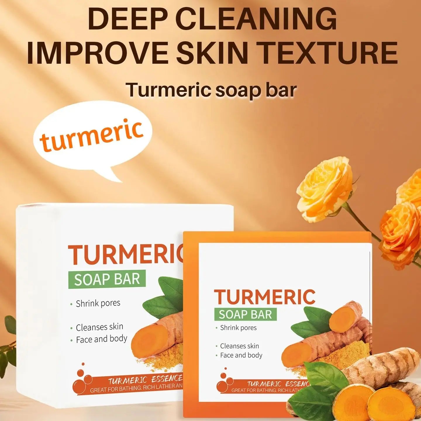 Handmade Turmeric Soap Brightening Skin Cleanser Bar