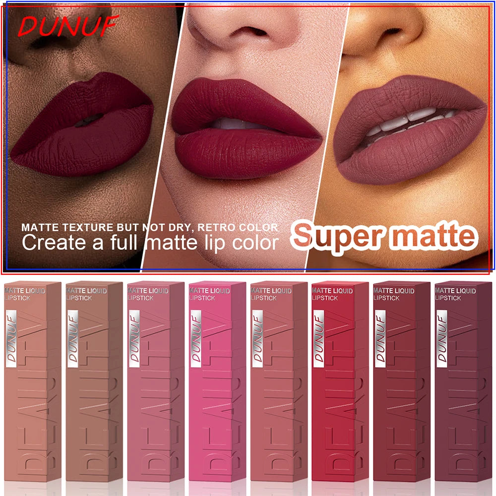 DUNUF Velvet Matte Waterproof Lip Gloss