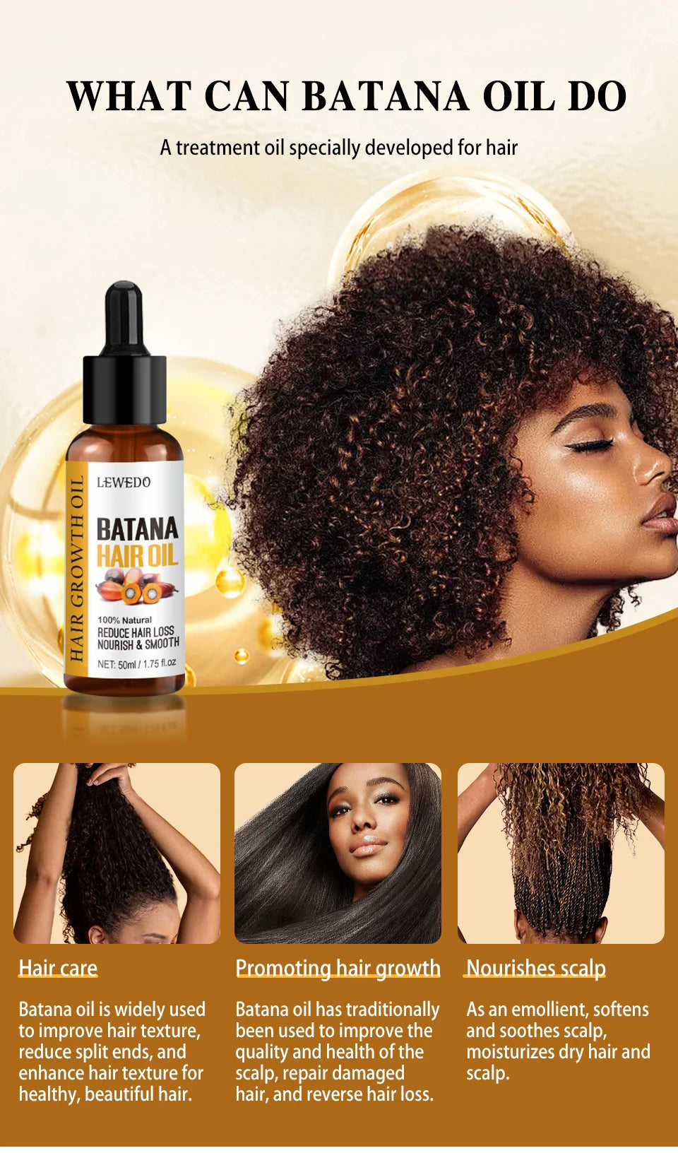 Lewedo Pure Batana Oil Hair Growth Treatmen