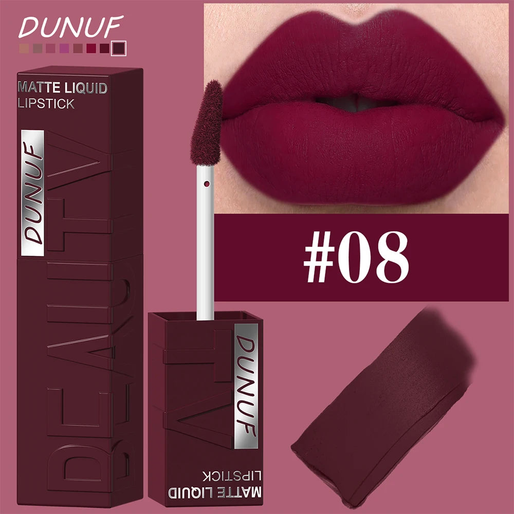 DUNUF Velvet Matte Waterproof Lip Gloss