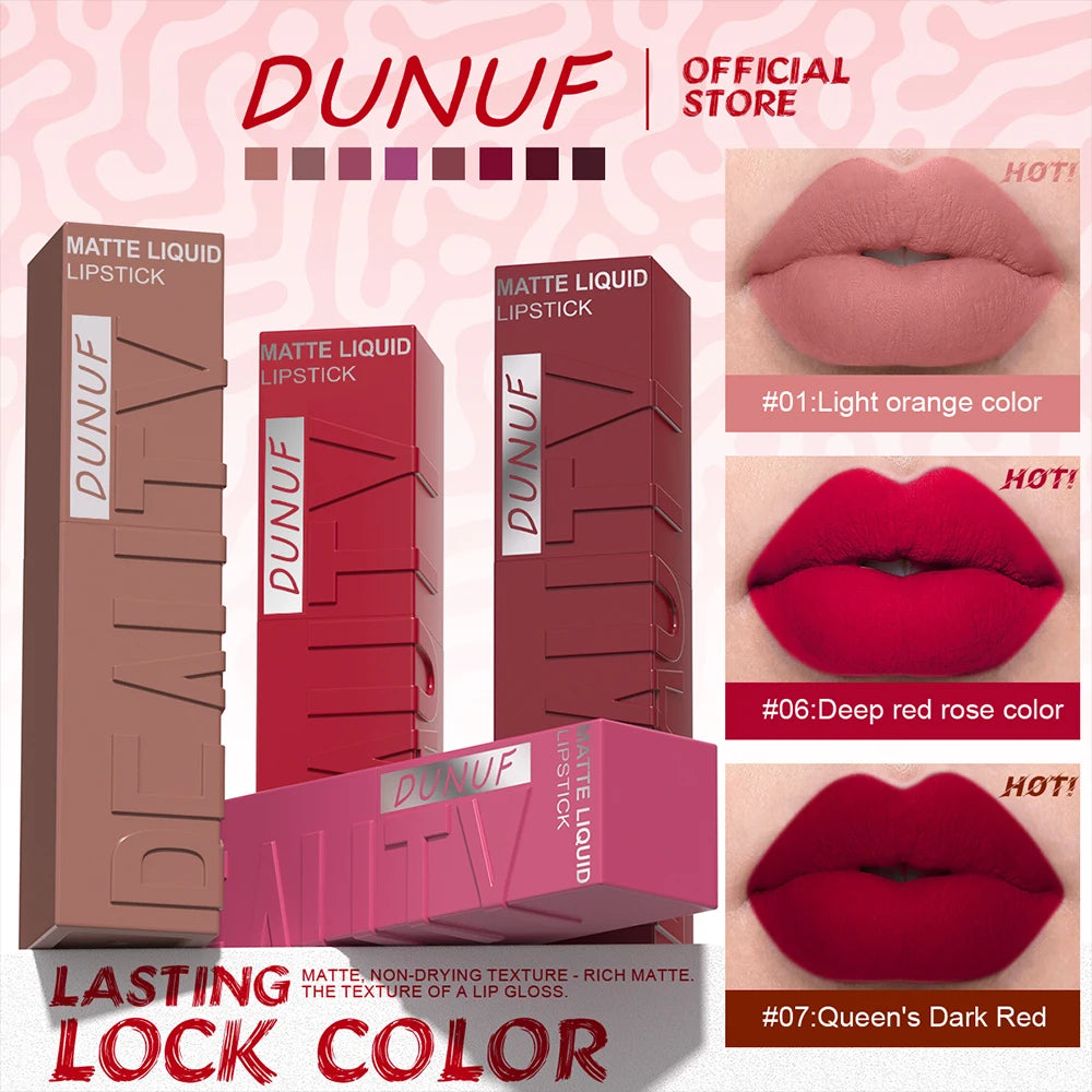 DUNUF Velvet Matte Waterproof Lip Gloss