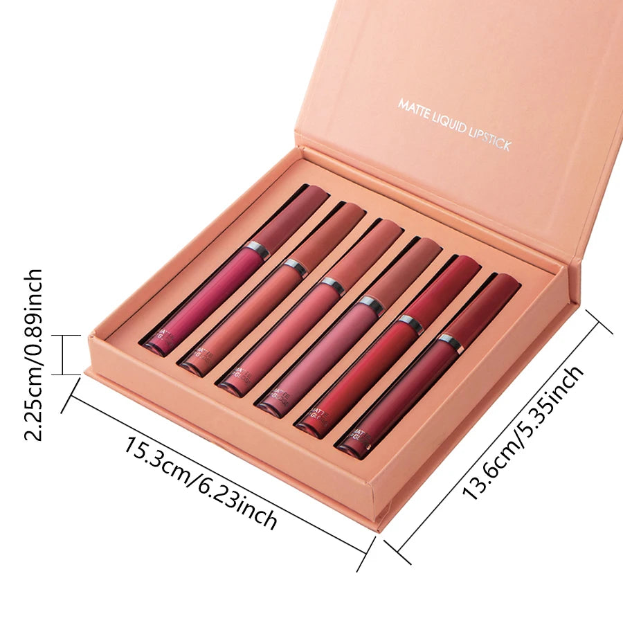 MAXFINE 6 Color Matte Lip Gloss Set Waterproof