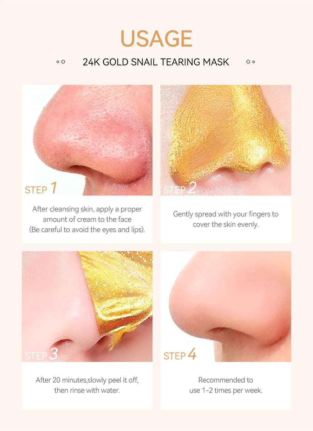 LAIKOU 24K Gold Sakura Peel Off Face Mask