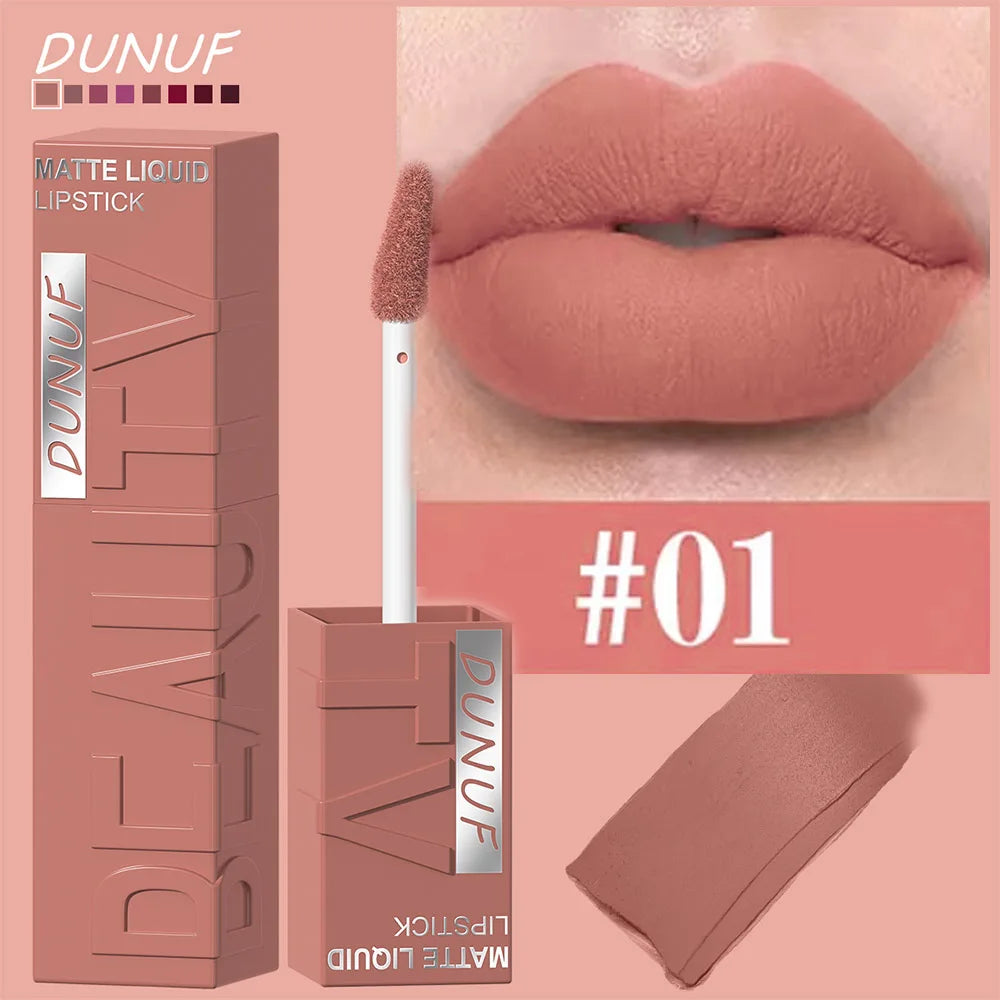 DUNUF Velvet Matte Waterproof Lip Gloss