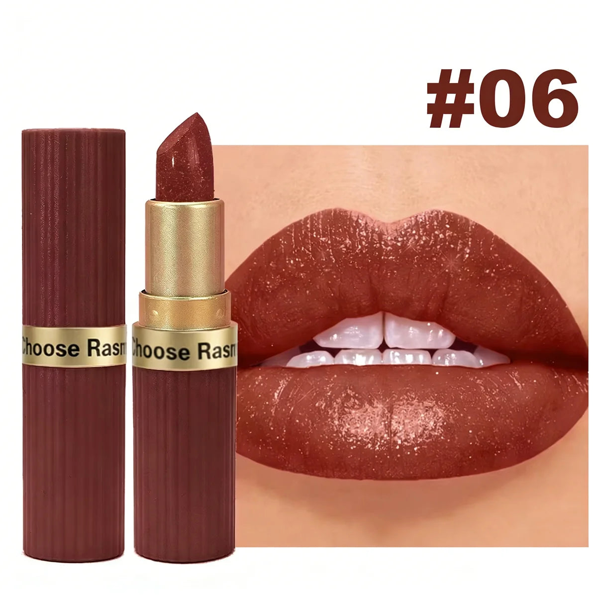 Pearlescent Pink Glitter Velvet Matte Lipstick