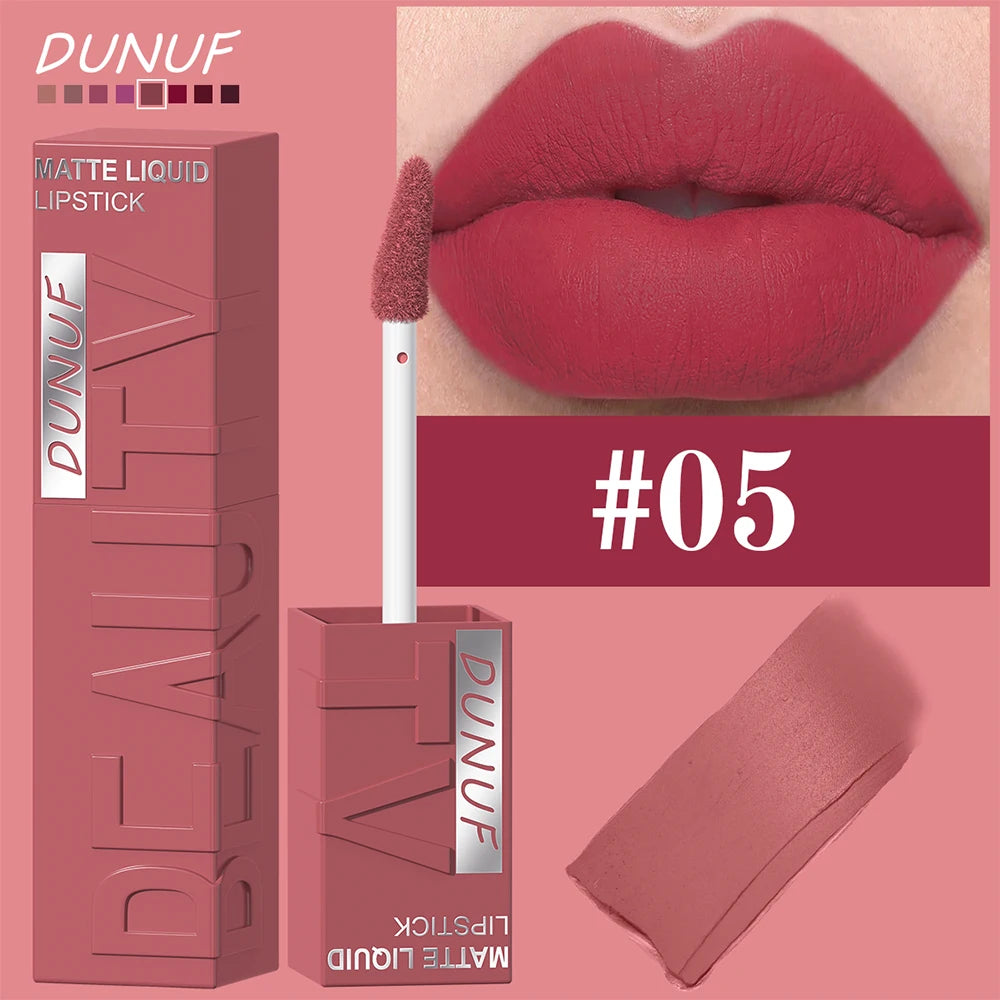 DUNUF Velvet Matte Waterproof Lip Gloss