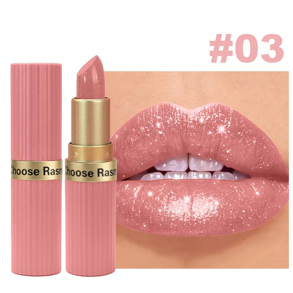 Pearlescent Pink Glitter Velvet Matte Lipstick