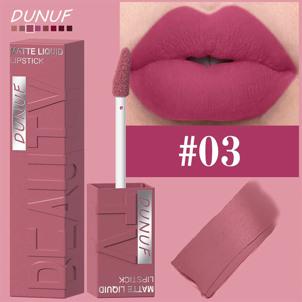 DUNUF Velvet Matte Waterproof Lip Gloss