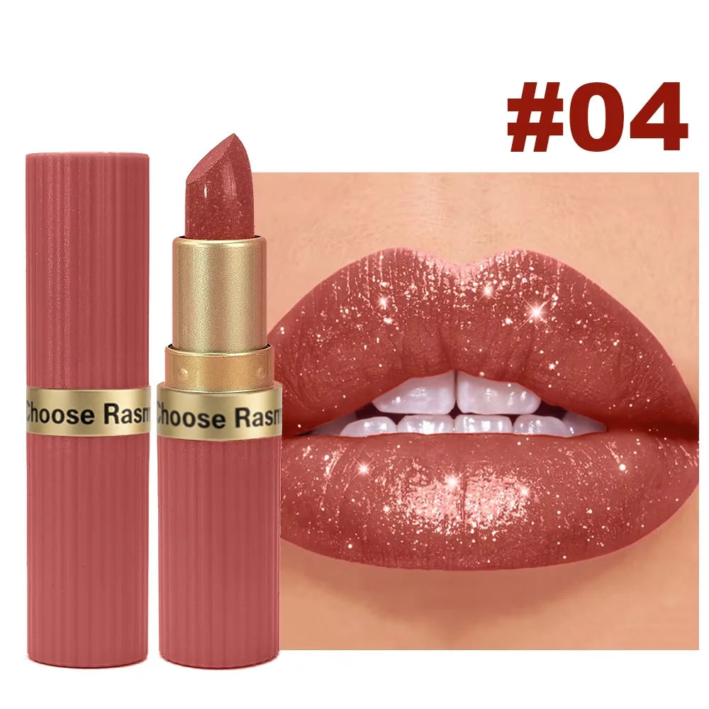 Pearlescent Pink Glitter Velvet Matte Lipstick
