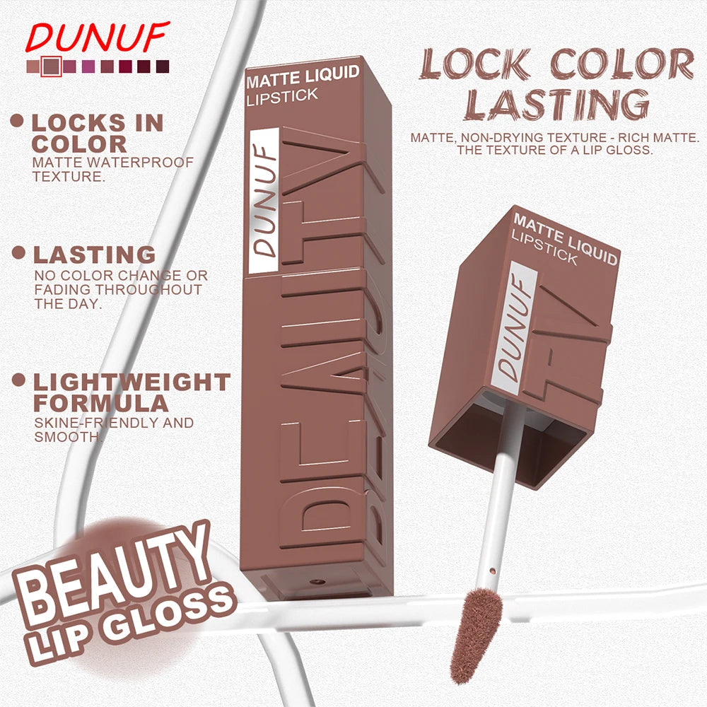 DUNUF Velvet Matte Waterproof Lip Gloss