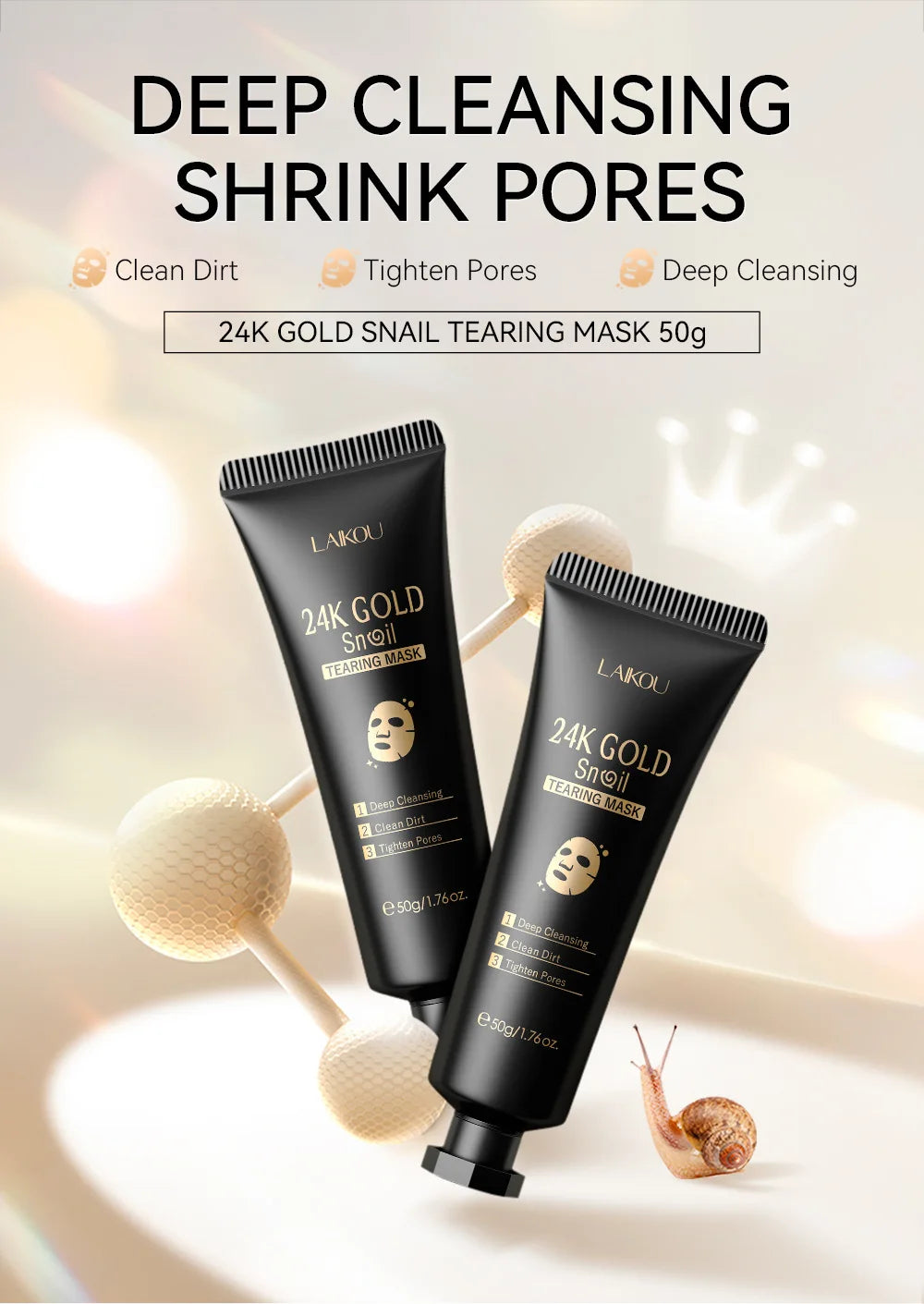 LAIKOU 24K Gold Sakura Peel Off Face Mask