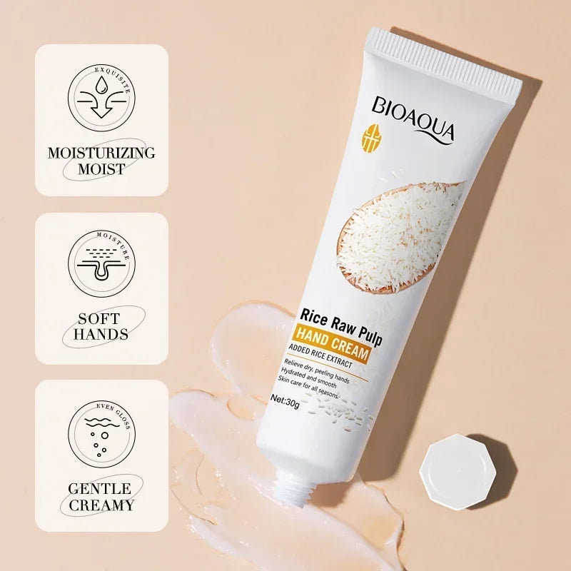BIOAOUA Rice Hand Cream Moisturizing & Nourishing 30g