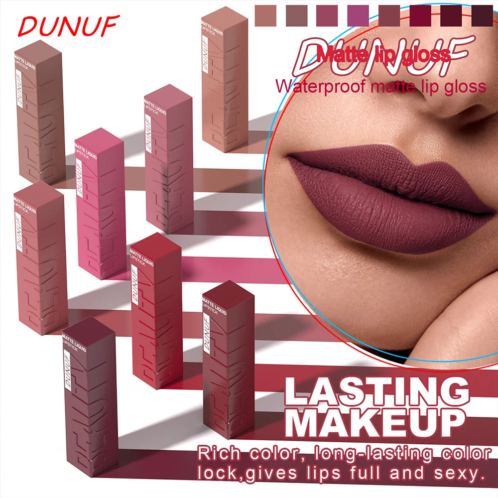 DUNUF Velvet Matte Waterproof Lip Gloss