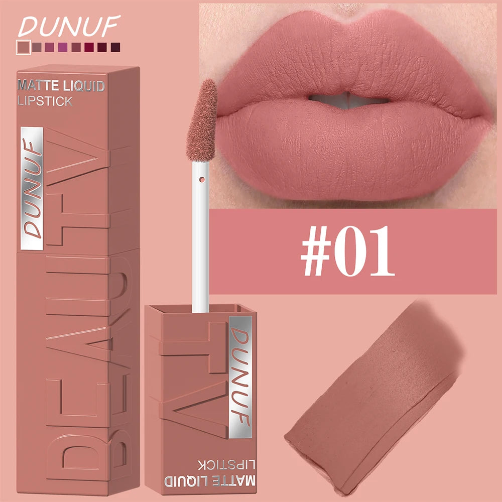 DUNUF Velvet Matte Waterproof Lip Gloss