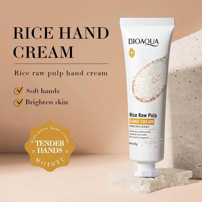 BIOAOUA Rice Hand Cream Moisturizing & Nourishing 30g