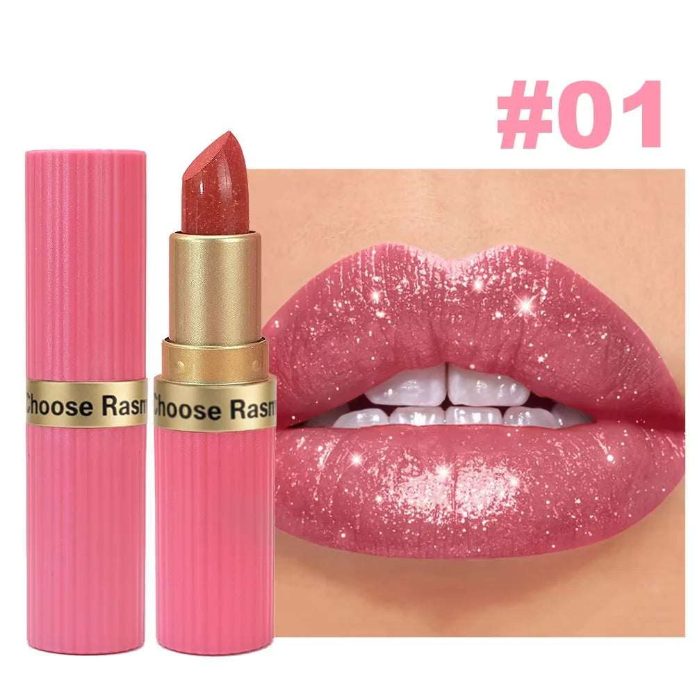 Pearlescent Pink Glitter Velvet Matte Lipstick